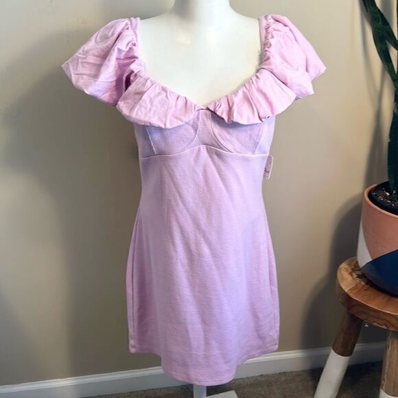 Free People Beach Puffed Sleeve Dress L - Picture 2 of 6